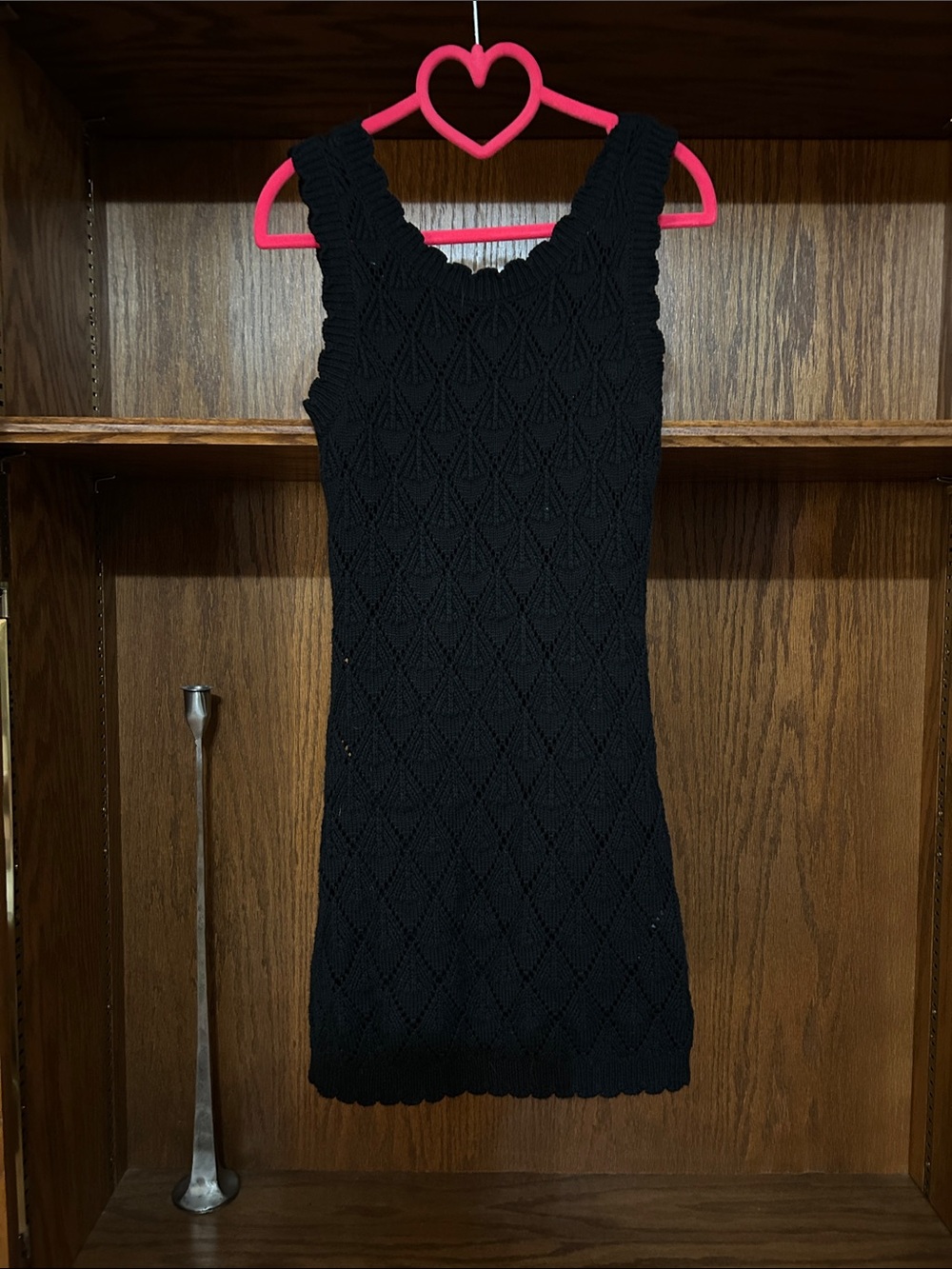 Black Knit Sleeveless Mini Dress with built in slip dress girls size 6/7